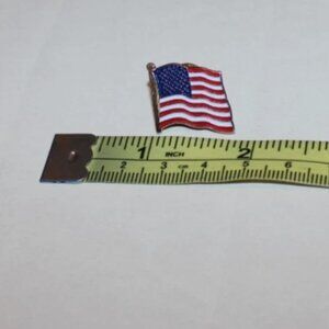 American Flag Lapel Pin Metal Red White and Blue 1/2 x 1/4 Inch